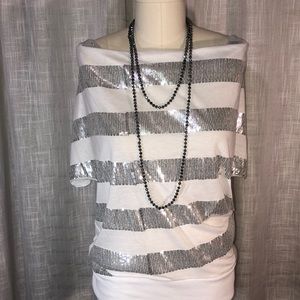 Daytrip- Fun short sleeve w/silver sequins!